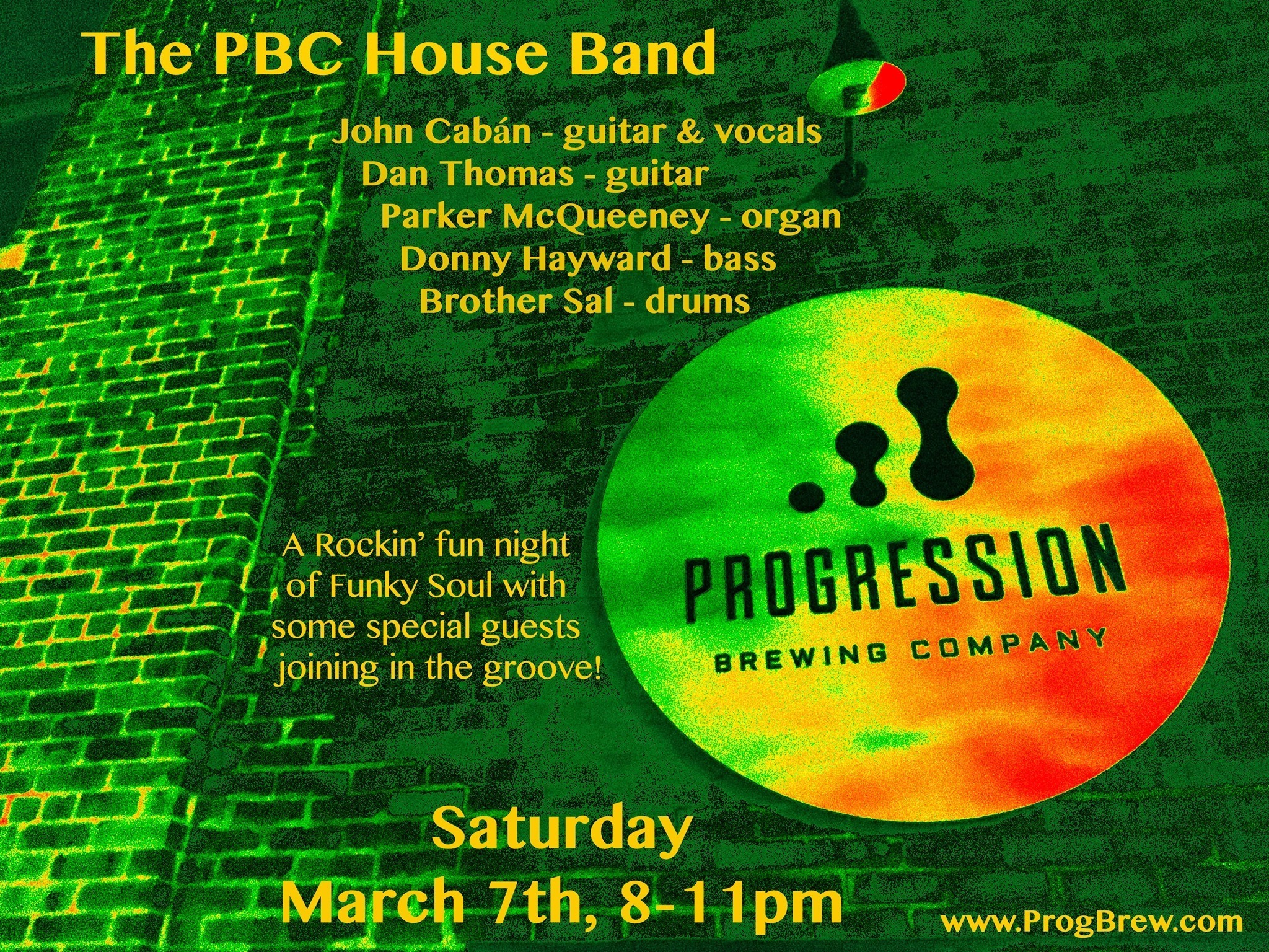 The Progression House Band Returns! Saturday, March 7th Northampton